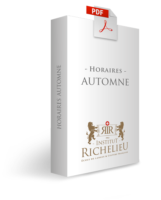 Le PDF des horaires pour l'Automne de l'Institut Richelieu à Lausanne.