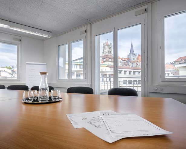 Une salle de classe de l'école de langue française Institut Richelieu à Lausanne.